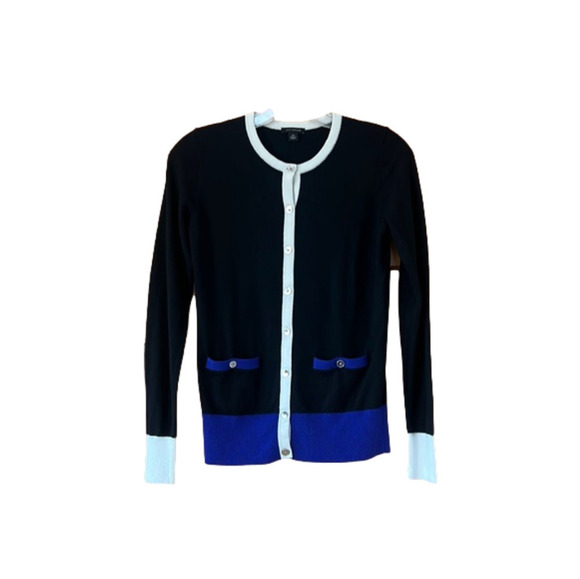 Ann Taylor Cardigan Sweater Colorblock Button Front XS - Picture 1 of 3